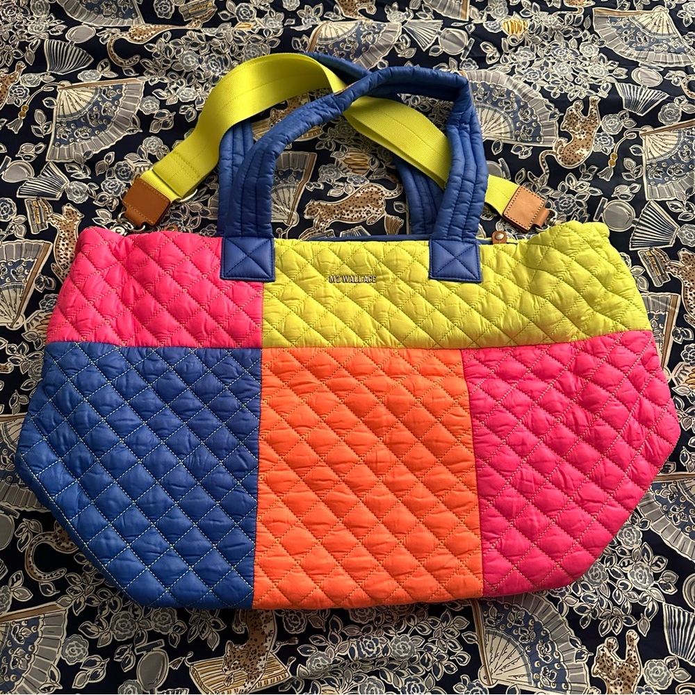 MZ Wallace Deluxe Large Metro Tote in Patchwork Neon